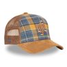 Casquette trucker à carreaux avec filet et visière suédine November