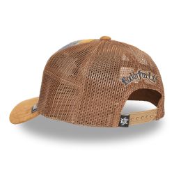 Casquette trucker à carreaux avec filet et visière suédine November