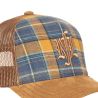 Casquette trucker à carreaux avec filet et visière suédine November