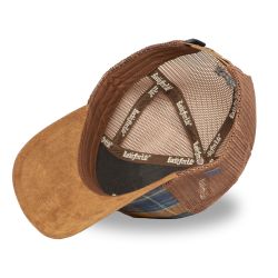 Casquette trucker à carreaux avec filet et visière suédine November