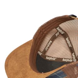 Casquette trucker à carreaux avec filet et visière suédine November