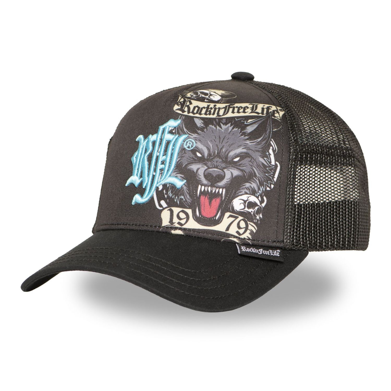 Casquette trucker imprimée avec filet Chained Wolf