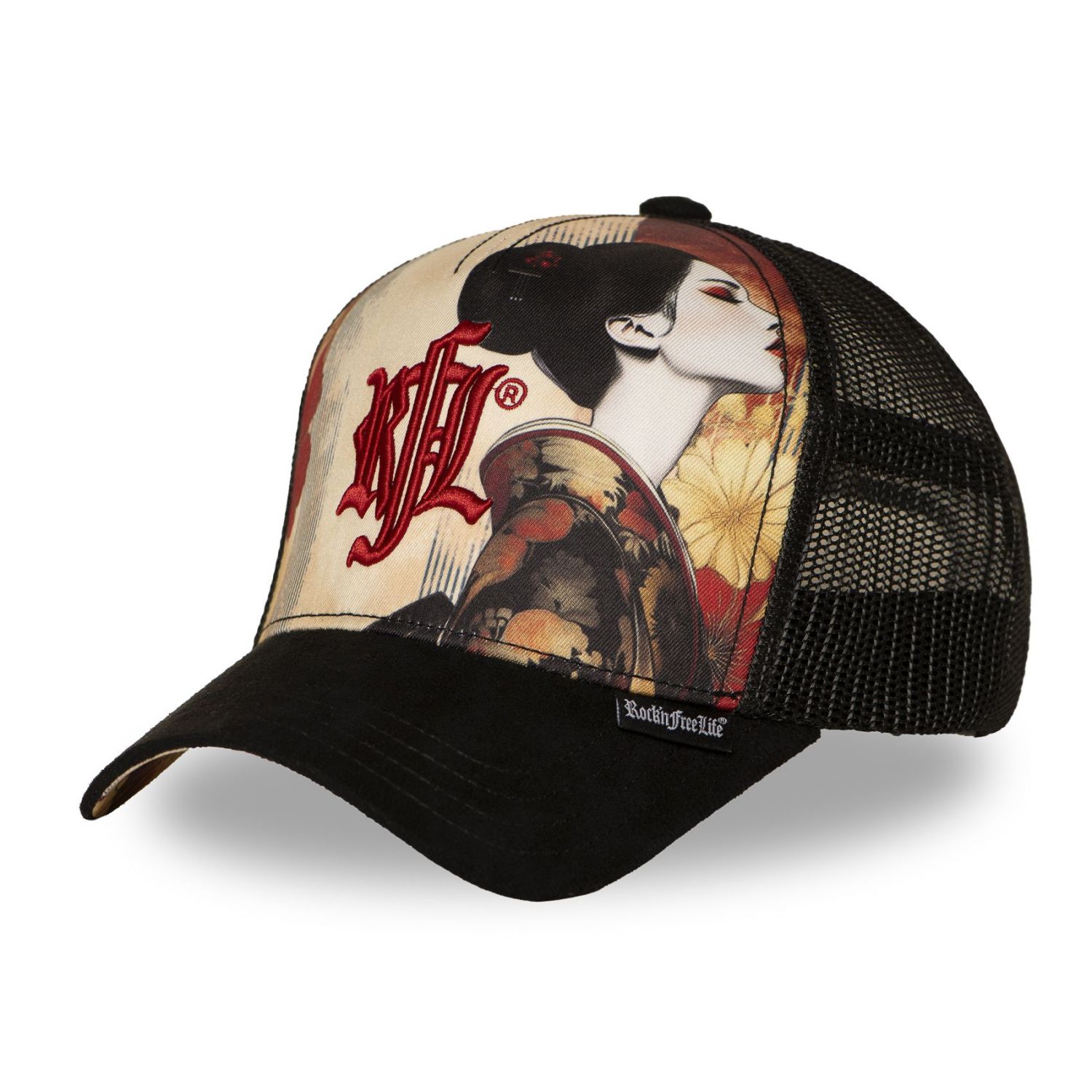 Casquette trucker imprimée avec filetet logo brodé Last Kiss