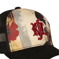 Casquette trucker imprimée avec filetet logo brodé Last Kiss