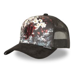 Casquette trucker imprimée avec filet et logo brodé Sakura Waves