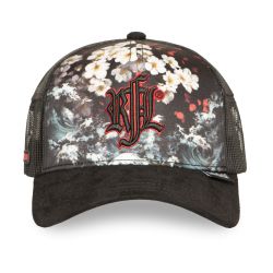 Casquette trucker imprimée avec filet et logo brodé Sakura Waves