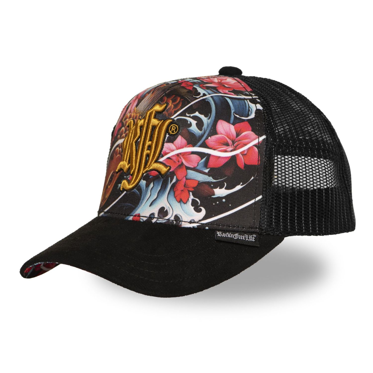 Casquette enfant avec filet, logo brodé et visière suédine