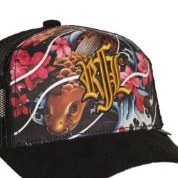 Casquette enfant avec filet, logo brodé et visière suédine