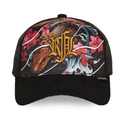 Casquette enfant avec filet, logo brodé et visière suédine