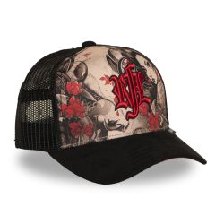 Casquette enfant avec filet, logo brodé et visière suédine
