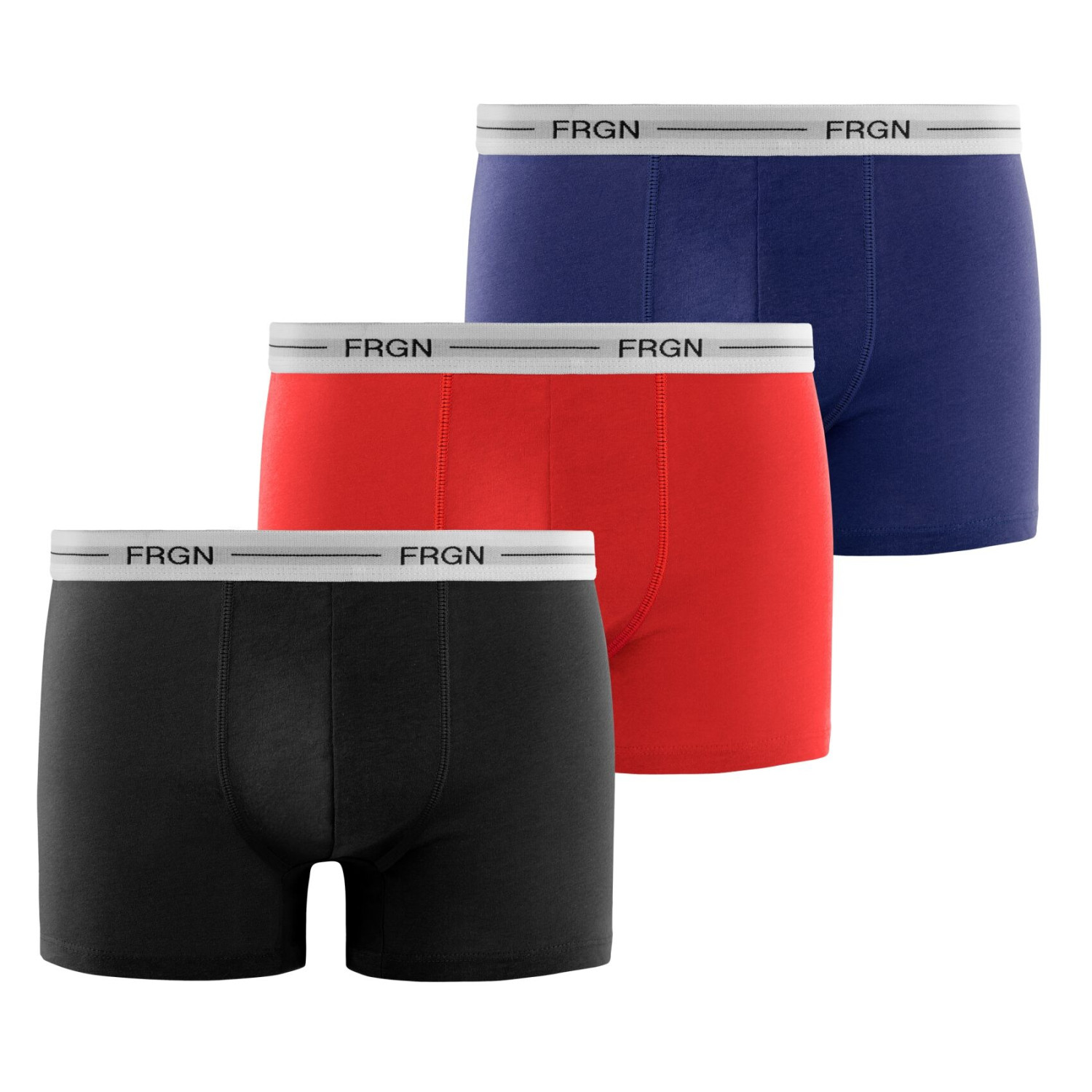 Lot de 3 boxers junior en coton colorés ceinture blanches FRGN