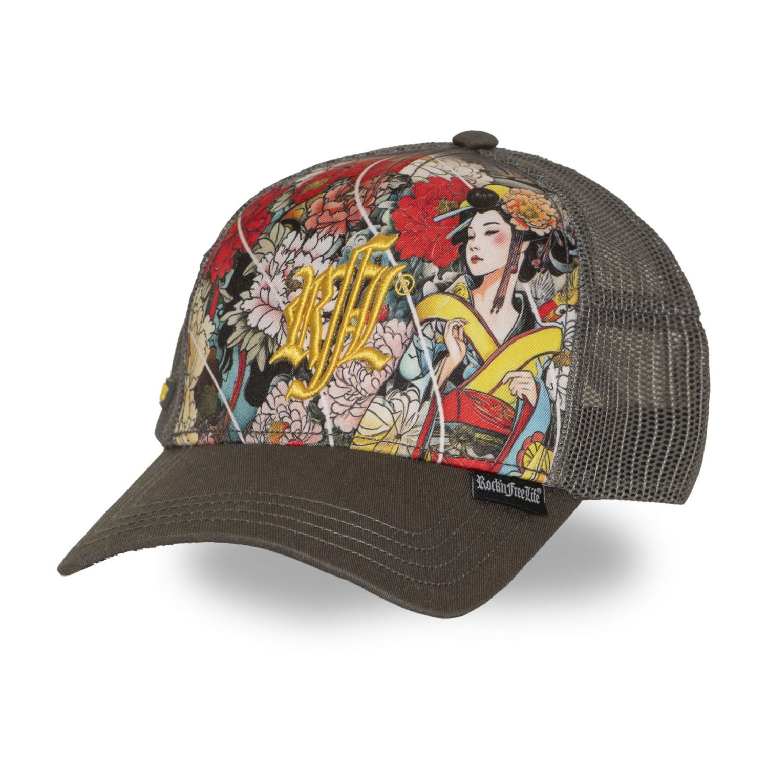 Casquette trucker imprimée filet logo brodé visière imprimée Maiko