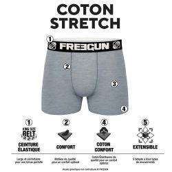 Lot de 3 boxers junior en coton colorés ceinture blanches FRGN