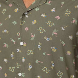 Chemise homme fluide manches courtes en viscose imprimée Sum