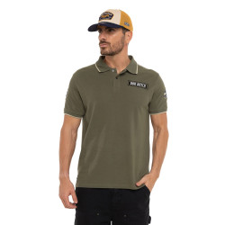 Polo homme maille piquée avec patchs et print dos MC29