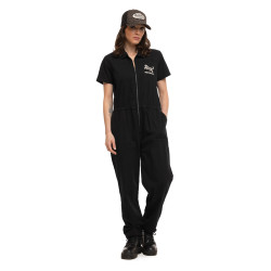 Combinaison femme en coton Twill broderie devant et dos Tigre-Palmier