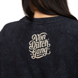 T-shirt femme col rond regular acid wash print devant et dos Eagle