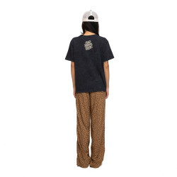 T-shirt femme col rond regular acid wash print devant et dos Eagle