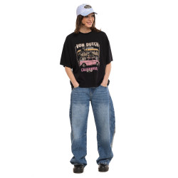 T-shirt femme relax fit col rond print devant Motel