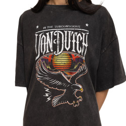T-shirt femme oversize col rond lava dye print devant Road