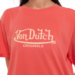 T-shirt femme regular col rond print devant Wash