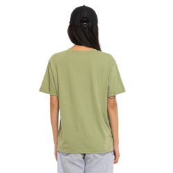 T-shirt femme regular col rond print devant Wash