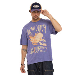 T-shirt homme relax fit col rond en jersey acid wash Poster