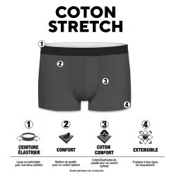 Lot de 4 boxers homme en coton uni et imprimé AOP