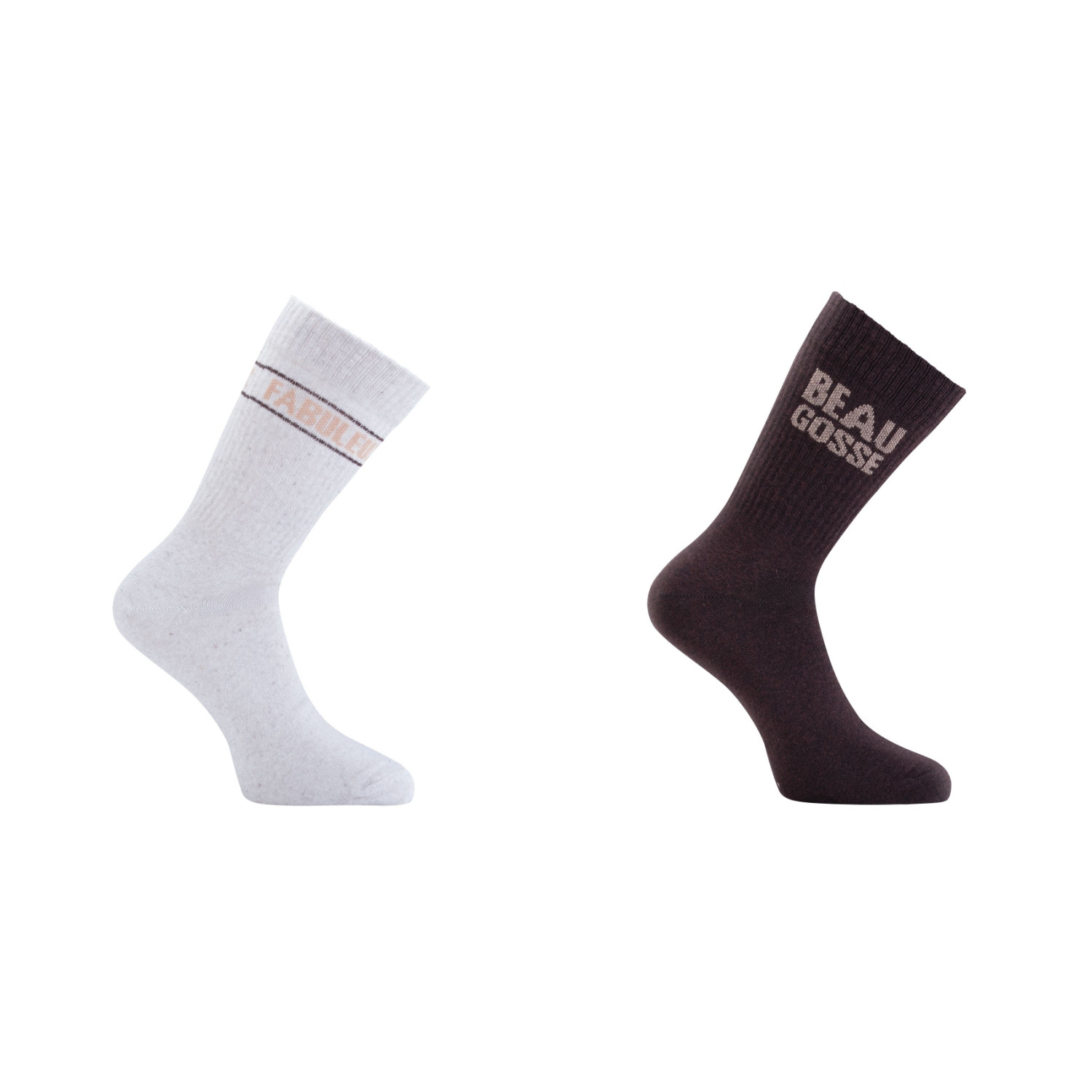 Lot de 2 paires de chaussettes homme type tennis Fabuleux/Beau Gosse