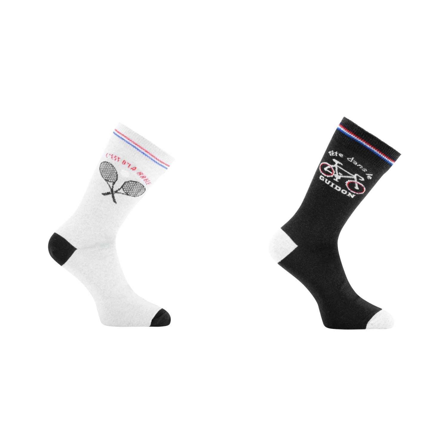 Lots de 2 Paires de chaussettes de ville homme Tennis & Vélo