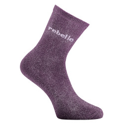 Paire de chaussettes lurex femme à paillettes message soft Rebelle