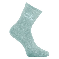 Paire de chaussettes lurex femme à paillettes message osé Casse Couil
