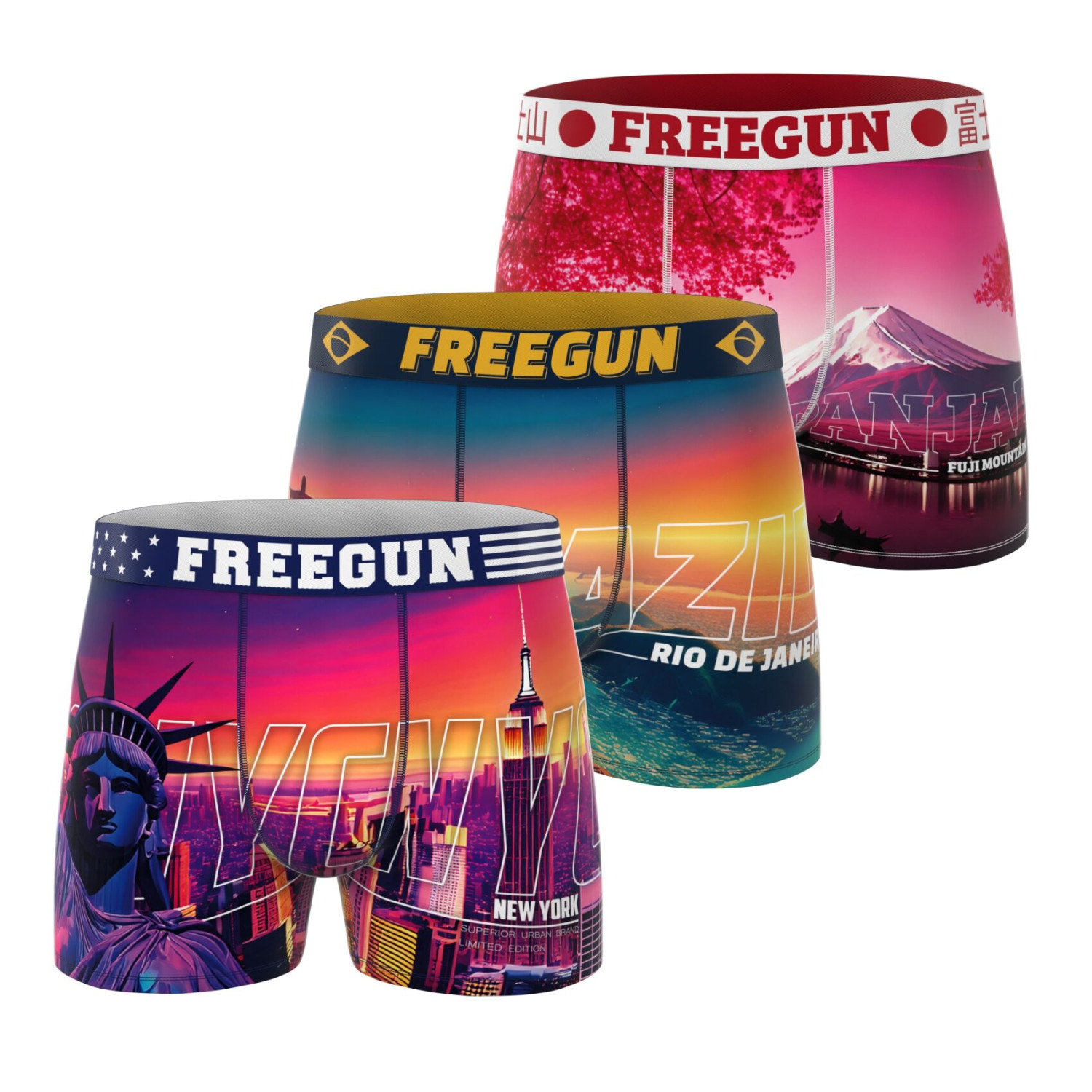Lot de 3 boxers homme collection World Painting