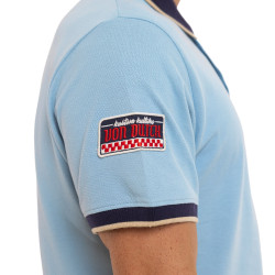 Polo homme maille piquée bicolore avec patchs Clint