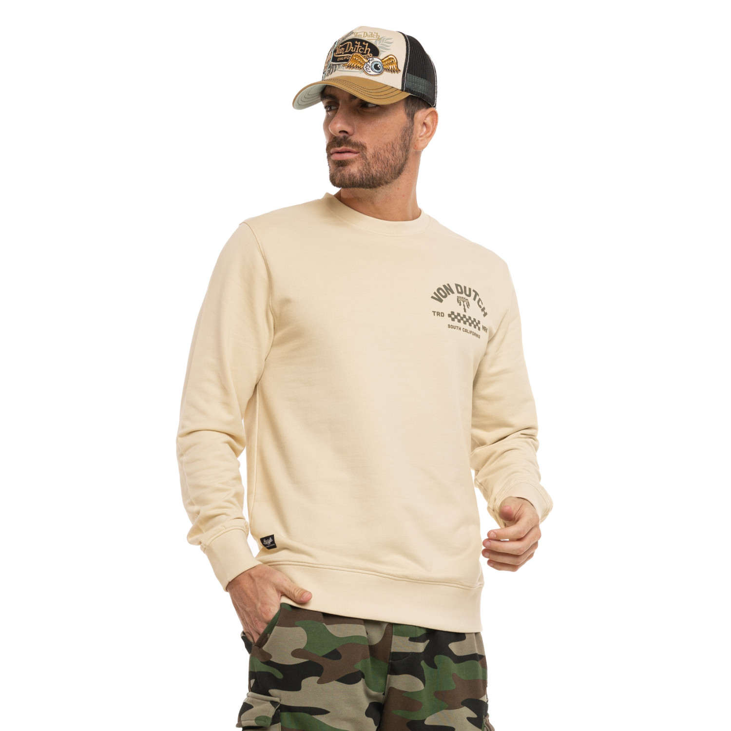 Sweat homme col rond en french terry Curve