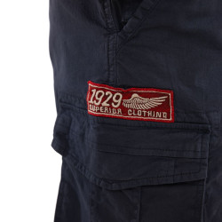Bermuda cargo homme ceinture élastiquée et poches avec patchs Piston