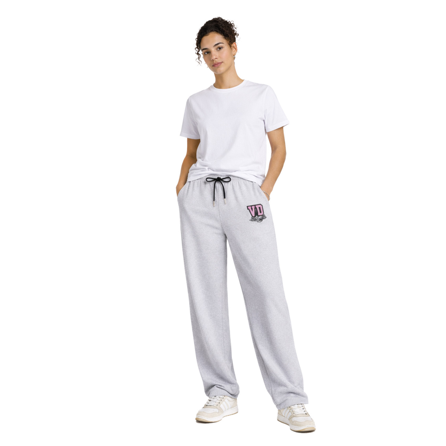 Jogging femme french terry 280 GSM touché pêche patch satin Jenny