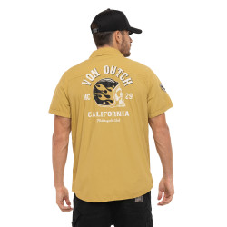 Chemise homme manches courtes en popeline patch et print dos Derek