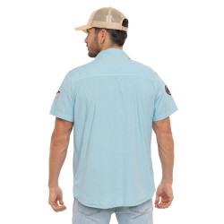 Chemise homme manches courtes en popeline patchs Tools