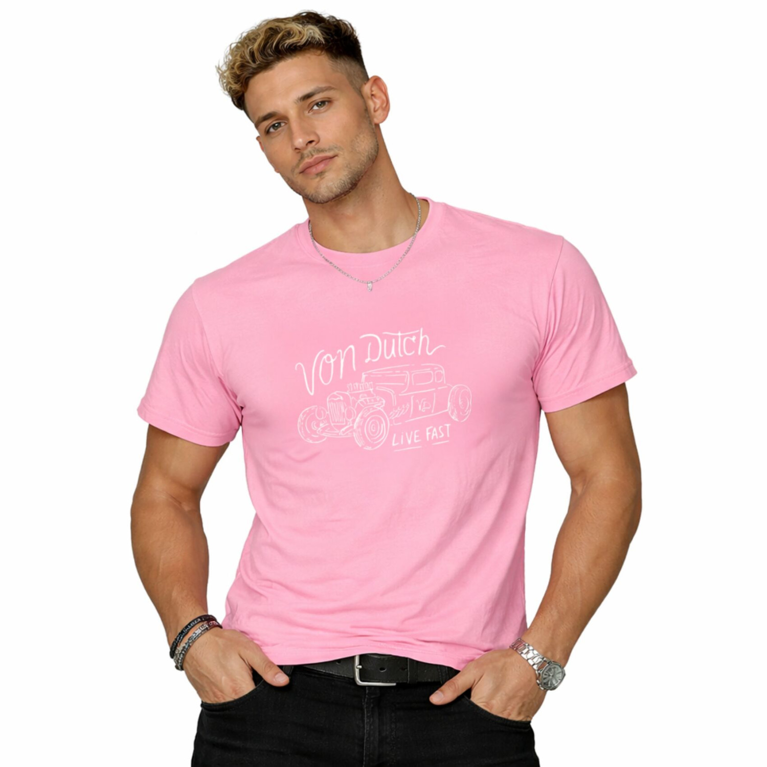 T-shirt homme col rond en jersey 140grm imprimé devant Log6