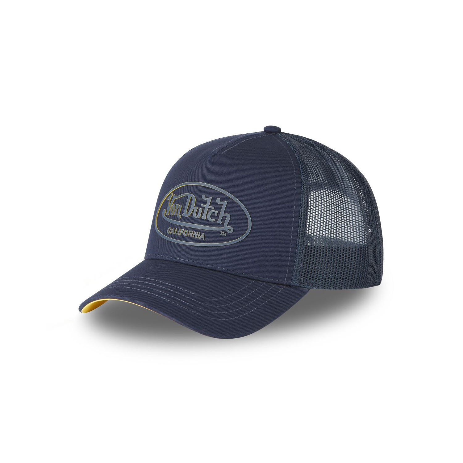 Casquette baseball filet visière bicolore et écusson Rubber Logo