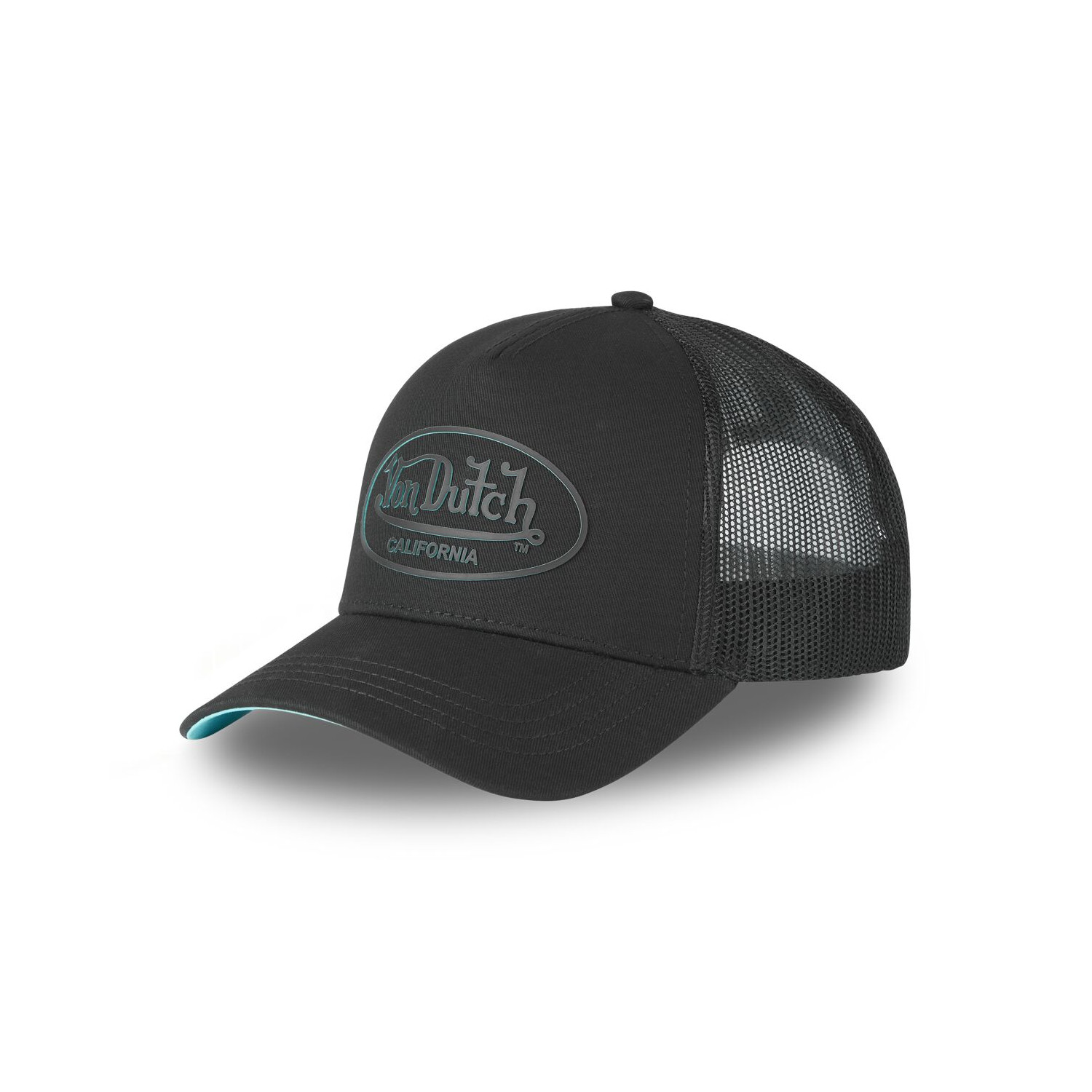 Casquette baseball filet visière bicolore et écusson Rubber Logo