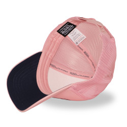 Casquette baseball filet visière bicolore et écusson Rubber Logo