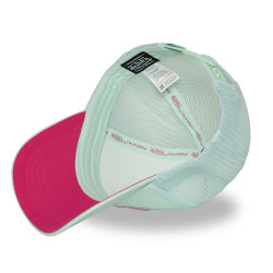 Casquette baseball filet visière bicolore et écusson Rubber Logo