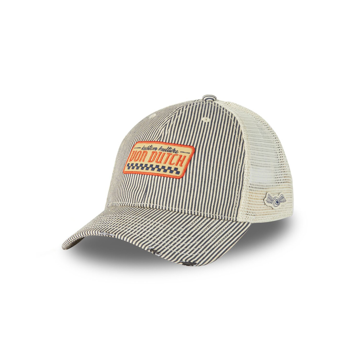 Casquette baseball avec filet souple effet usé et écusson Mac Kustom