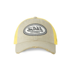 Casquette baseball avec filet effet usé et écusson Mac California
