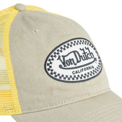 Casquette baseball avec filet effet usé et écusson Mac California