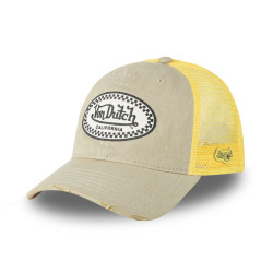 Casquette baseball avec filet effet usé et écusson Mac California
