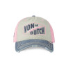Casquette baseball en coton avec broderie effet usé Retro Hard