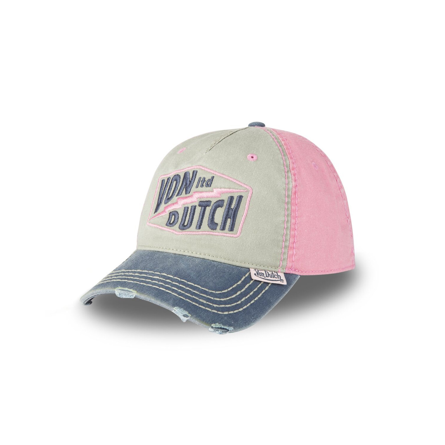 Casquette baseball en coton avec broderie effet usé Retro Hard